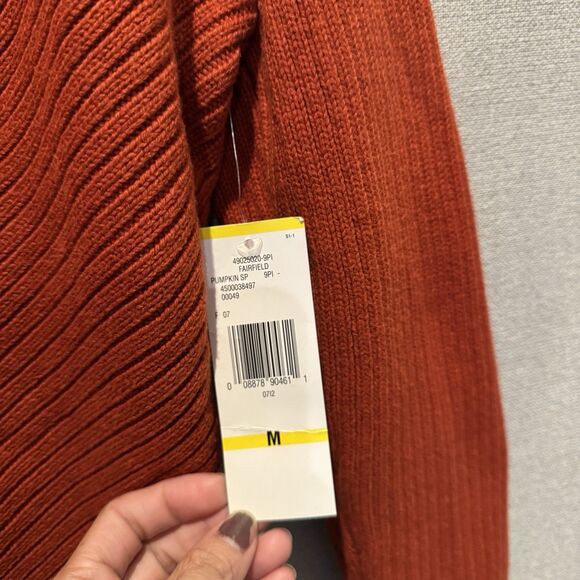 Jones New York Cozy Chic Pumpkin Spice Cardigan Sweater M Toggle Rib Knit NWT - Picture 5 of 7